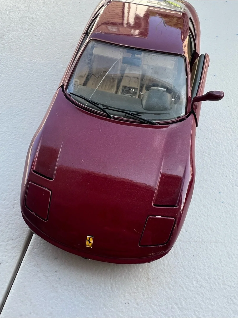 Bburago 1/18 Ferrari 456 GT 1992 Maroon Burgundy Diecast Model Car Italy Vintage